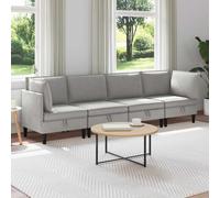 vidaXL Ensemble de meubles pour le salon 4 pcs Gris clair Tissu