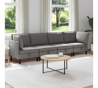 vidaXL Ensemble de meubles pour le salon 4 pcs Gris foncé Tissu