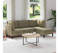 vidaXL Ensemble de meubles pour le salon 4 pcs Kaki Tissu