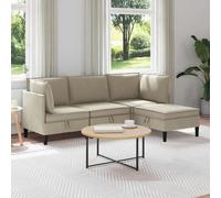 vidaXL Ensemble de meubles pour le salon 4 pcs Sable Tissu