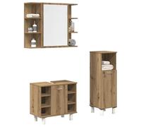 vidaXL Ensemble de meubles salle de bain 3 pcs bois d'ingénierie Marron