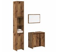 vidaXL Ensemble de meubles salle de bain 3 pcs bois d'ingénierie Marron