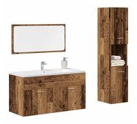 vidaXL Ensemble de meubles salle de bain 3 pcs bois d'ingénierie Marron