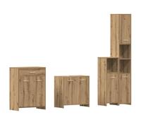 vidaXL Ensemble de Meubles Salle de Bain 4 pcs Bois d'ingénierie, Armoire de Salle de Bain, Placard de Salle de Bain, Meuble de Rangement de Salle de Bain