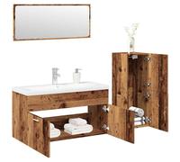 vidaXL Ensemble de meubles salle de bain 4 pcs bois d'ingénierie Marron