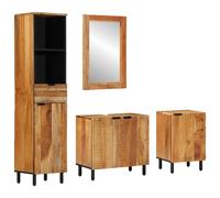vidaXL Ensemble de Meubles Salle de Bain, 4 pièces en Bois d'acacia Brun Massif