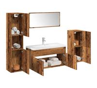 vidaXL Ensemble de meubles salle de bain 5 pcs bois d'ingénierie Marron