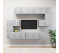 Ensemble de Meubles TV Armoires Salon 10 pcs Gris Béton Bois d'Ingénierie vidaX