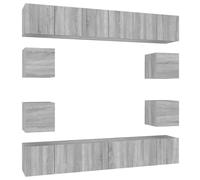 Vidaxl Ensemble De Meubles Tv 10 Pcs Sonoma Gris Bois D'ingénierie Marron