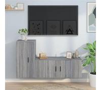 vidaXL Ensemble de Meubles TV 2 pcs, Armoires de Télévision Murales, Meubles Télé Salon Salle de Séjour, Moderne, Sonoma Gris Bois d'Ingénierie Gris G