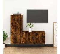 Vidaxl Ensemble De Meubles Tv 2 Pcs Chêne Fumé Bois D'ingénierie Marron