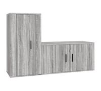 Vidaxl Ensemble De Meubles Tv 2 Pcs Sonoma Gris Bois D'ingénierie Marron