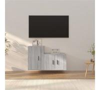 Vidaxl Ensemble De Meubles Tv 2 Pcs Sonoma Gris Bois D'ingénierie Marron
