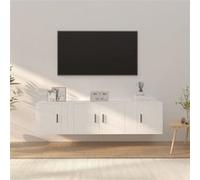 vidaXL Ensemble de Meubles TV 3 pcs, Armoires de Télévision avec Portes, Meubles Télé Salon Salle de Séjour, Moderne, Blanc Bois d'Ingénierie