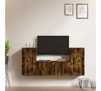 Vidaxl Ensemble De Meubles Tv 3 Pcs Chêne Fumé Bois D'ingénierie Marron