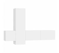 vidaXL Ensemble de Meubles TV 3 pcs Armoires Murales Suspendues Ensemble d'Armoires Stéréo Salle de Séjour Salon Intérieur Blanc Aggloméré