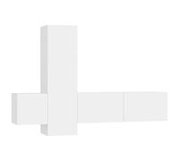 vidaXL Ensemble de Meubles TV 3 pcs Armoires Murales Suspendues Ensemble d'Armoires Stéréo Salle de Séjour Salon Intérieur Blanc Aggloméré