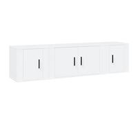 Vidaxl Ensemble De Meubles Tv 3 Pcs Blanc Bois D'ingénierie Blanc