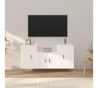 Vidaxl Ensemble De Meubles Tv 3 Pcs Blanc Bois D'ingénierie Blanc