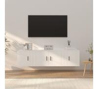 vidaXL Ensemble de Meubles TV 3 pcs, Armoires de Télévision avec Portes, Meubles Télé Salon Salle de Séjour, Moderne, Blanc Bois d'Ingénierie
