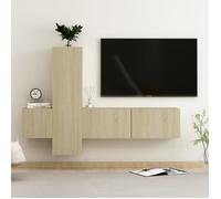 vidaXL Ensemble de meubles TV, 3 pcs, Chêne sonoma Aggloméré