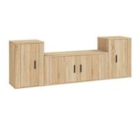 vidaXL Ensemble de meubles TV 3 pcs Chêne sonoma Bois d'ingénierie Marron G