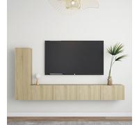 Vidaxl Ensemble De Meubles Tv 3 Pcs Chêne Sonoma Bois D'ingénierie Multicolore