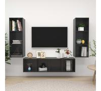 Ensemble de Meubles TV Armoires 3 pcs Gris Brillant Bois d'Ingénierie vidaXL
