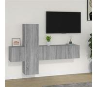 vidaXL Ensemble de meubles TV 3 pcs Sonoma gris Bois d'ingénierie 3120228 Gris G