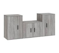 vidaXL Ensemble de meubles TV 3 pièces Gris Sonoma Bois composite
