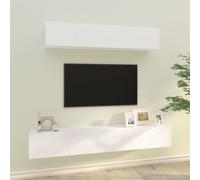vidaXL Ensemble de meubles TV 4 pcs Blanc Bois d'ingénierie