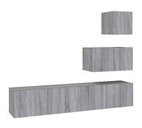 vidaXL Ensemble de Meubles TV 4 pcs Centres de Divertissement Armoires Multimédia Meubles de Salle de Séjour Intérieur Sonoma Gris Bois d'Ingénierie