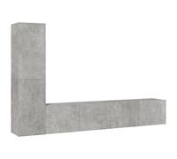 vidaXL Ensemble de Meubles TV 4 pcs Centres de Divertissement Armoires Multimédia Meubles de Salle de Séjour Intérieur Gris Béton Bois d'Ingénierie