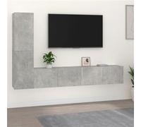 Vidaxl Ensemble De Meubles Tv 4 Pcs Gris Béton Bois D'ingénierie Marron