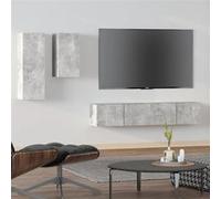 vidaXL Ensemble de Meubles TV 4 pcs Centres de Divertissement Armoires Multimédia Meubles de Salle de Séjour Intérieur Gris Béton Bois d'Ingénierie Gris G