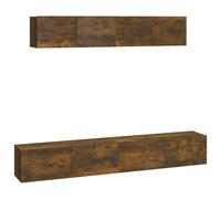 Vidaxl Ensemble De Meubles Tv 4 Pcs Chêne Fumé Bois D'ingénierie Marron
