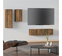 Ensemble de meubles TV 4 pcs Chêne fumé Bois d'ingénierie
