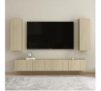 vidaXL Ensemble de meubles TV, 4 pcs Chêne sonoma Aggloméré