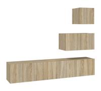 Vidaxl Ensemble De Meubles Tv 4 Pcs Chêne Sonoma Bois D'ingénierie Marron