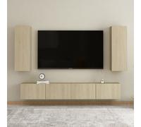 Vidaxl Ensemble De Meubles Tv 4 Pcs Chêne Sonoma Bois D'ingénierie Multicolore
