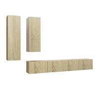 vidaXL Ensemble de meubles TV 4 pièces 3079048 Chêne Sonoma bois d'ingénierie avec rangement Brun G