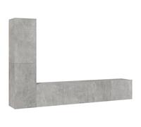 Vidaxl Ensemble De Meubles Tv 4 Pcs Gris Béton Bois D'ingénierie Marron