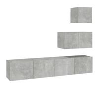 Vidaxl Ensemble De Meubles Tv 4 Pcs Gris Béton Bois D'ingénierie Marron