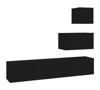 Vidaxl Ensemble De Meubles Tv 4 Pcs Noir Bois D'ingénierie Marron