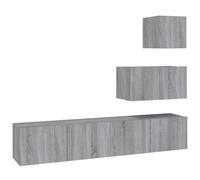 Vidaxl Ensemble De Meubles Tv 4 Pcs Sonoma Gris Bois D'ingénierie Marron