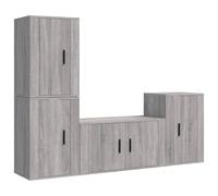 Vidaxl Ensemble De Meubles Tv 4 Pcs Sonoma Gris Bois D'ingénierie Marron