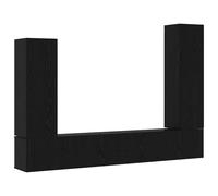 Vidaxl Ensemble De Meubles Tv 4 Pièces Mural Chêne Noir Bois Ingénierie Système De Gestion De Produits Noir