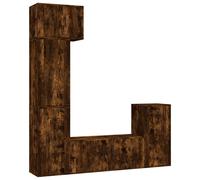 Vidaxl Ensemble De Meubles Tv 5 Pcs Chêne Fumé Bois D'ingénierie Marron