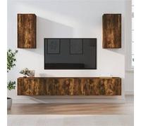 Ensemble de Meubles TV 6 pcs, Armoires de Télévision Murales, Meubles Télé Salon Salle de Séjour Intérieur, Chêne Fumé Bois d'Ingénierie 3188691