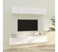 Ensemble de Meubles TV 6 pcs Blanc Bois d'Ingénierie Divertissement vidaXL